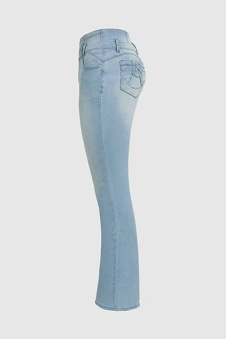 🔥7 Colors Pack only $24.99 🔥⚡LIMITED SALE-High-Waist Button Fly Flare Jeans