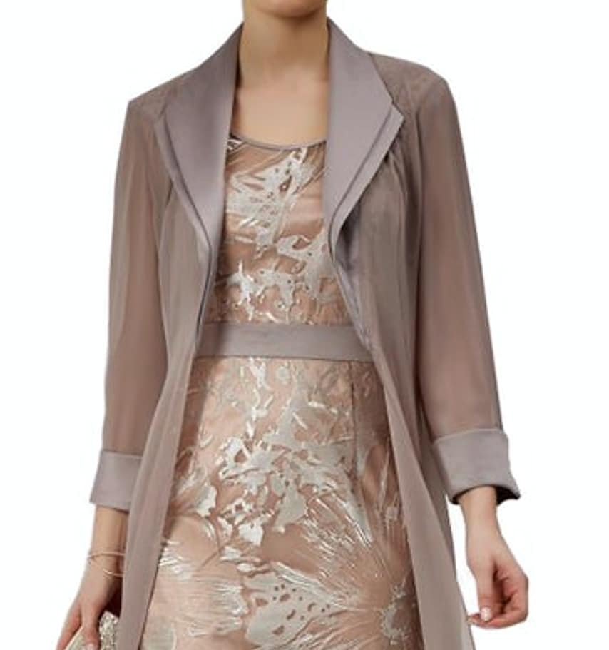 Women's Dress Set Two Piece Dress Knee Length Dress Champagne Long Sleeve Print Layered Mesh With Belt Fall Winter Shirt Collar Elegant Modern 2022 S M L XL XXL 3XL