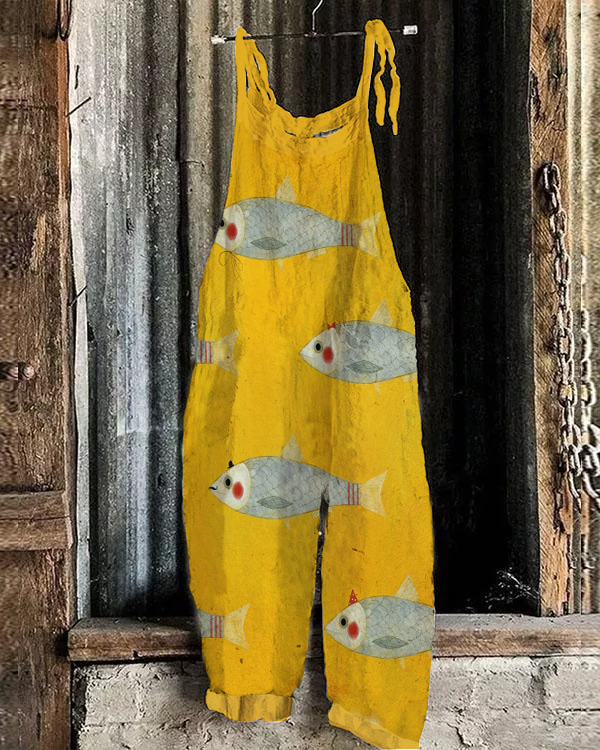 Cute Sardine Linen Blend Jumpsuit 280e