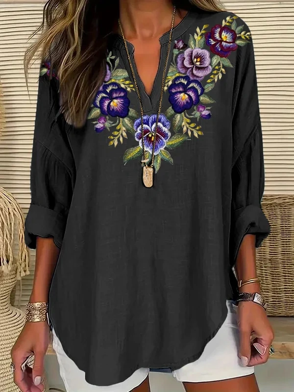 Women's Alzheimer's Purple Floral Casual Shirt 4fe4