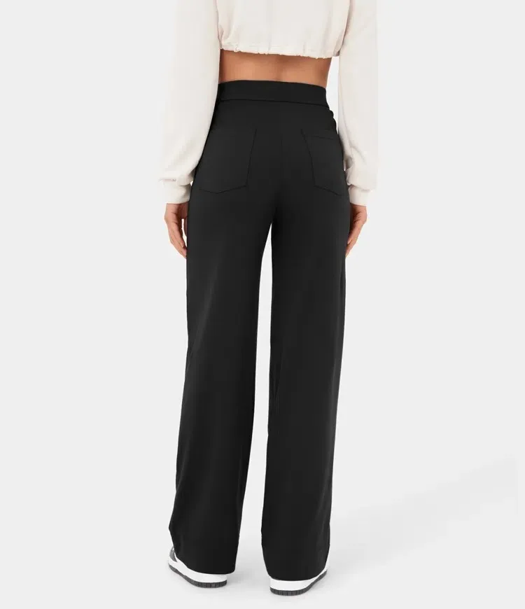 💖Today’s Promotion💐High Waisted Button Multiple Pockets Straight Leg Casual Pants
